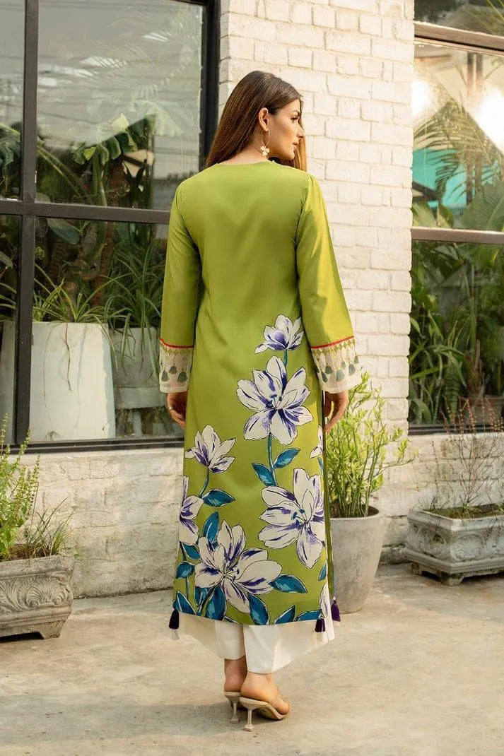 Women's Stitched Silk Digital Print Shirt And Trouser